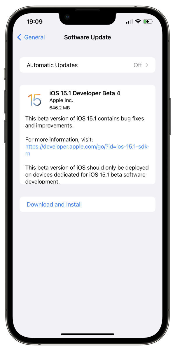 iOS 15.1 Beta 4 is out to developers
